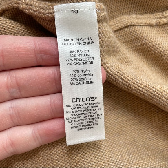 NWT Chico’s Touch of Cashmere Long Sleeve Tunic Size 0 - Picture 8 of 9